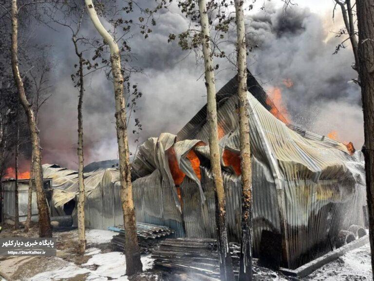 مداوای سرپایی ۹ مصدوم حادثه آتشسوزی کارخانه تولید چسب در اقدیسه